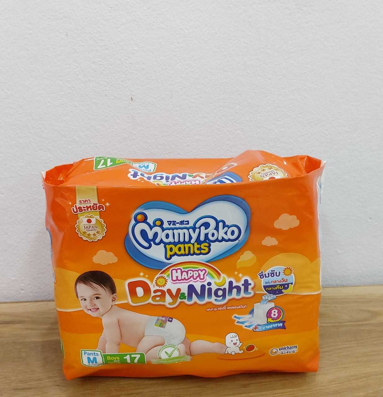 Mamypoko pants happy day&night M 17 ชิ้น