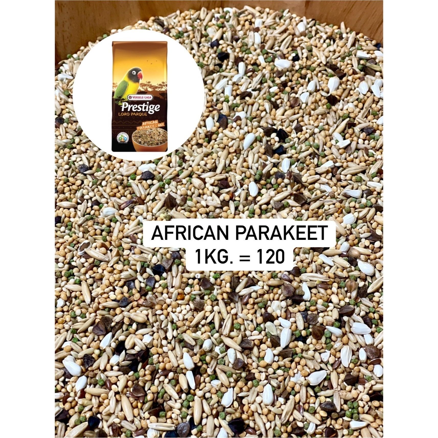 อาหารนกเลิฟเบิร์ด สูตรพรีเมี่ยม (แบ่งบรรจุ) Prestige African Parakeet mix
