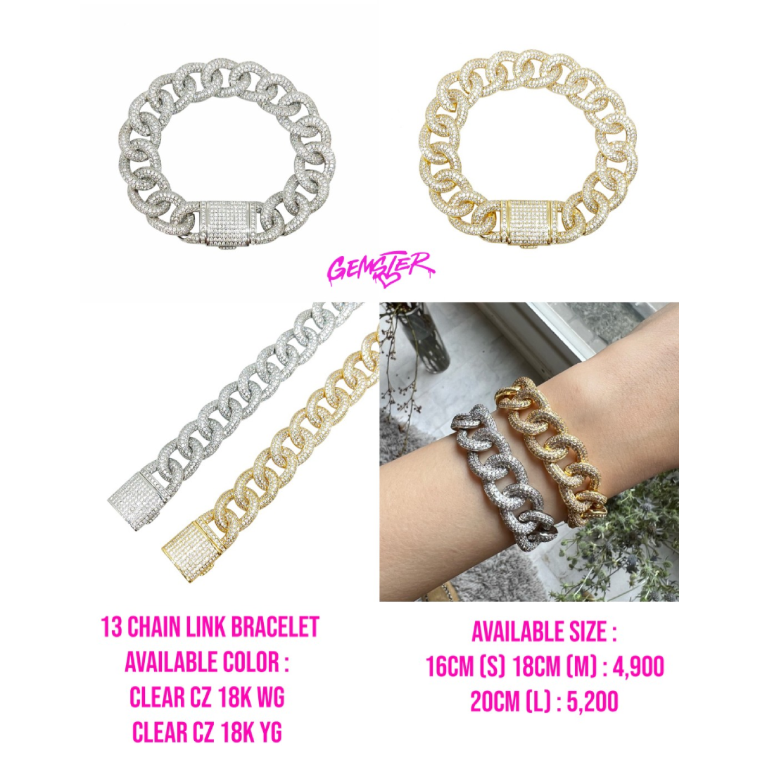 [พร้อมส่ง] 13mm Chain Link Bracelet (2 setting)