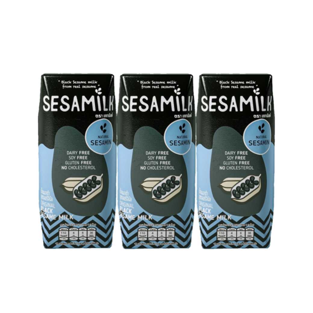 Sesamilk เซซามิลค์ น้ำนมงาดำ สูตรออริจินัล 200มล. (แพ็ค3กล่อง)