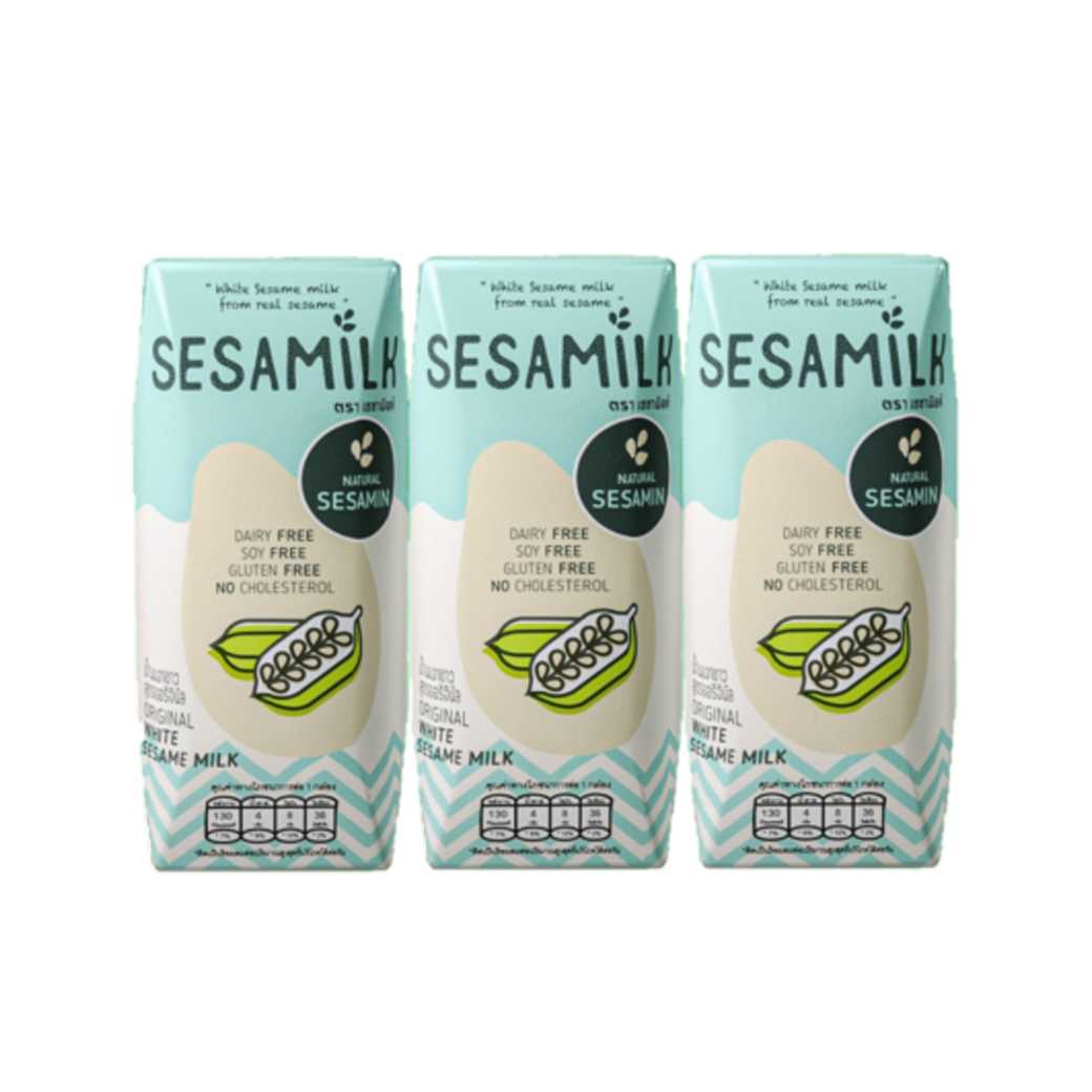 Sesamilk เซซามิลค์ น้ำนมงาขาว สูตรออริจินัล (ดั้งเดิม) 200มล. (แพ็ค3กล่อง)