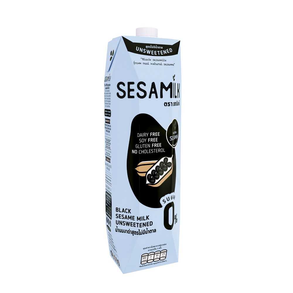 Sesamilk เซซามิลค์ น้ำนมงาดำ สูตรไม่มีน้ำตาล 1000มล. (กล่องใหญ่)