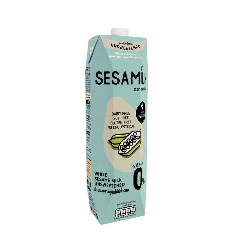 Sesamilk เซซามิลค์ น้ำนมงาขาว สูตรไม่มีน้ำตาล 1000มล. (กล่องใหญ่)