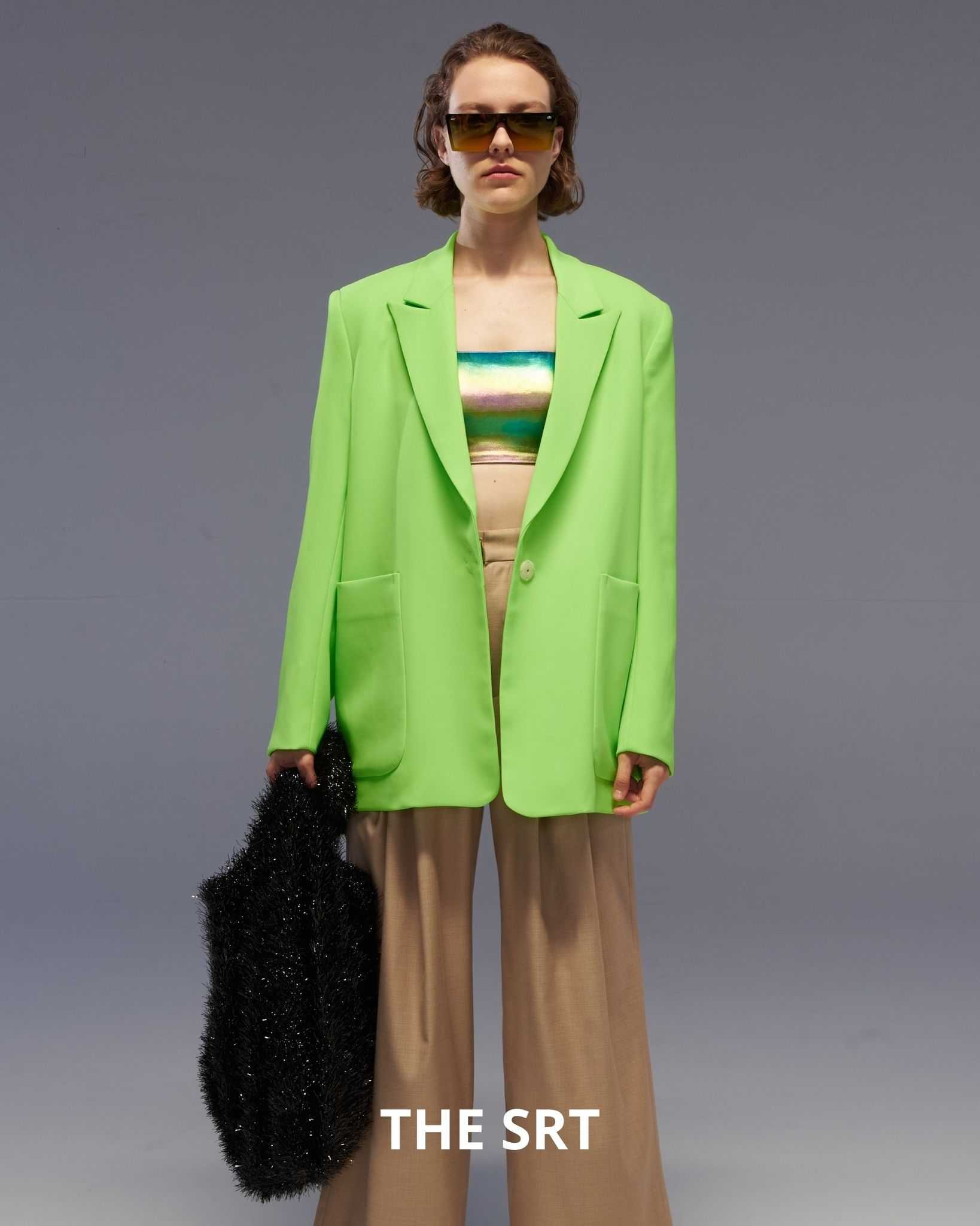 The SRT X7 Neon Oversized Blazer - Neon Green (TJK99)