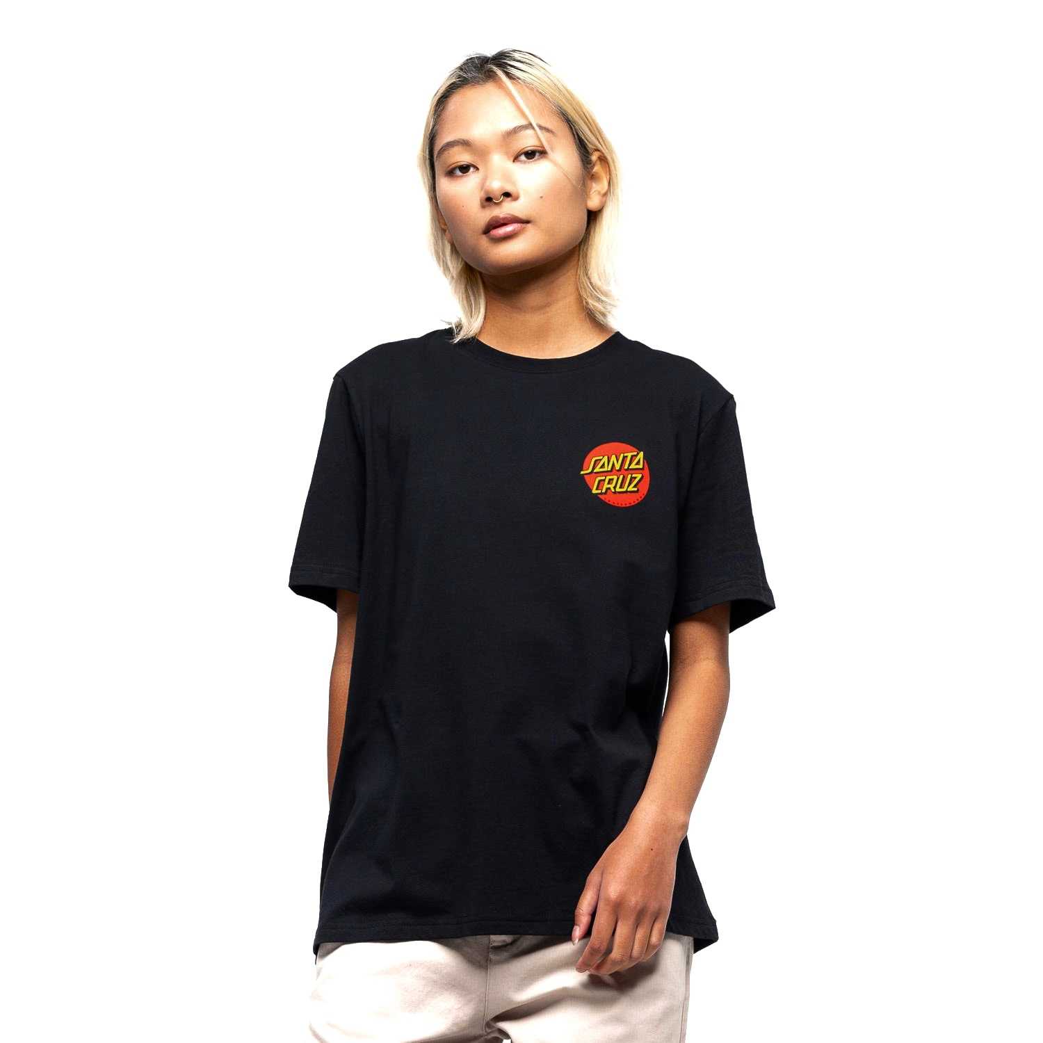 SANTA CRUZ CLASSIC DOT CHEST TEE BLACK