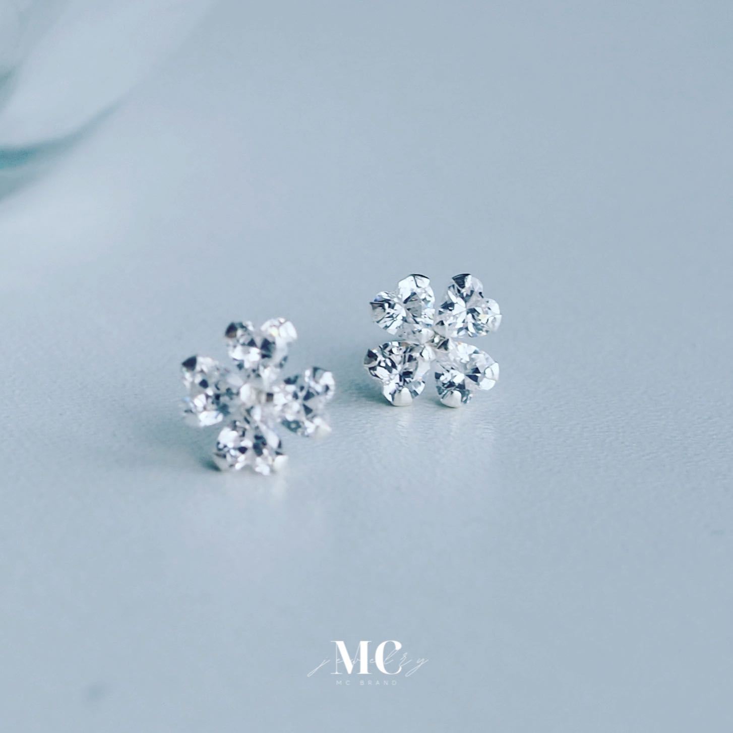 ต่างหูเงินเเท้ รุ่น Clover 🍀 Earrings Sterling silver 92.5% ✅ฟรีกล่องจิวเวลรี่แลเผ้าเช็ดเครื่องเงิน