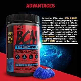 Mutant BCAA Thermo 285g.Micronized Amino Acid and Energy Support อะมิโนสำหรับกล้ามเนื้อ+เพิ่มเเรง