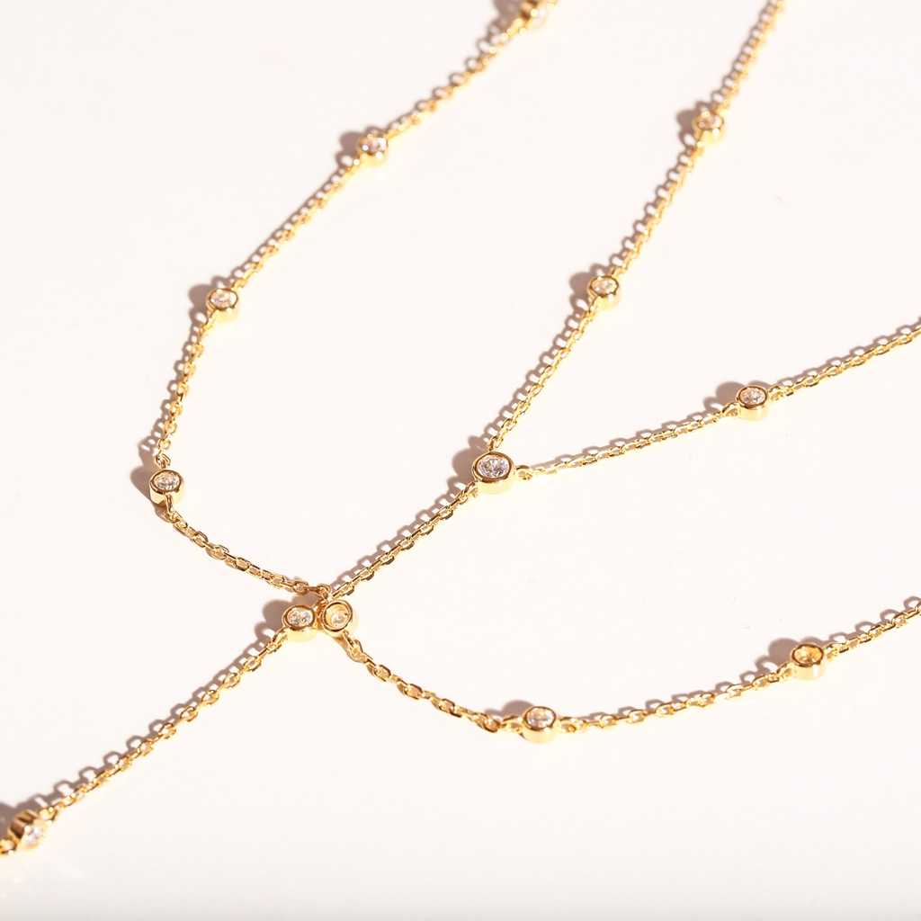 Bezel Lariat Necklace