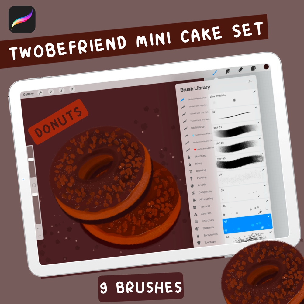 Twobefriend Mini Cake Set |PROCREAT BRUSHES |