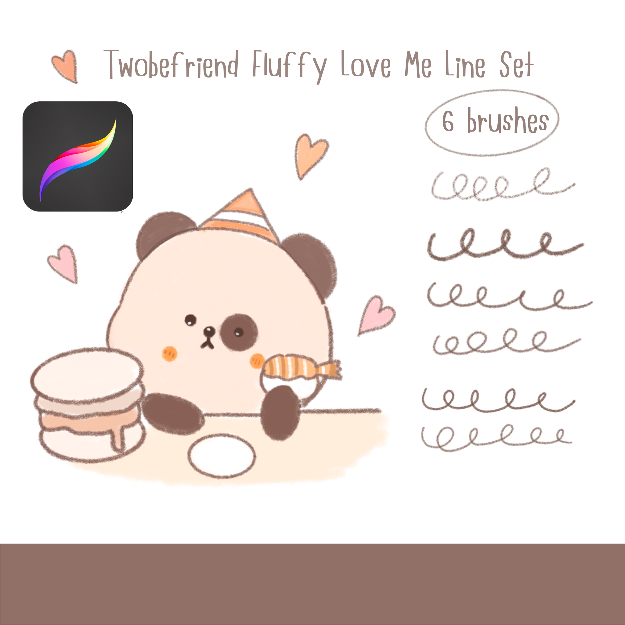 Twobefriend Fluffy Love Me Line Set
