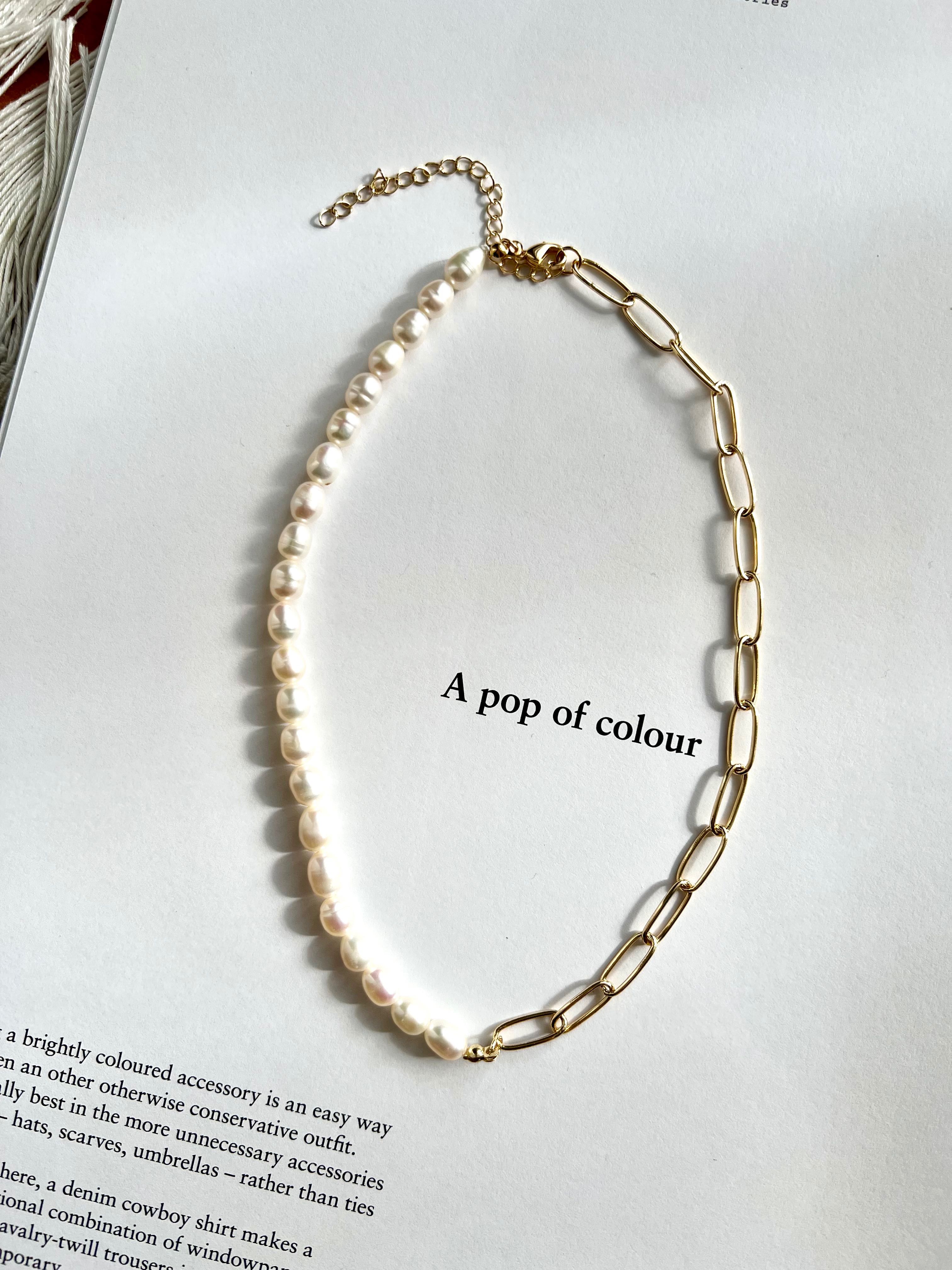 Pearl x Chain necklace