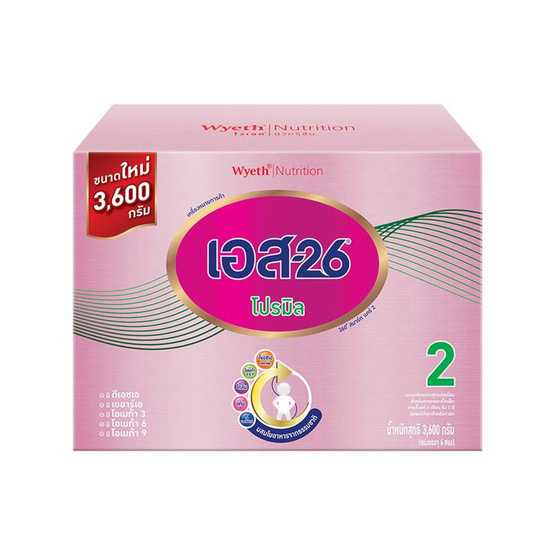 S-26 Promil Formula 2  ขนาด 3600 กรัม  ช่วงวัยที่ 2 อายุ 6 เดือน ถึงอายุ 3 ปี
