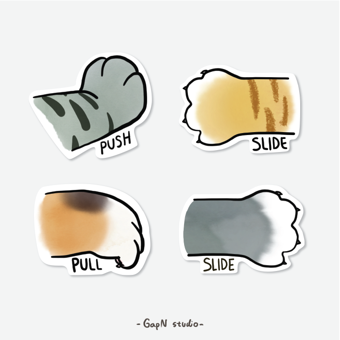 Door cat paws sticker
