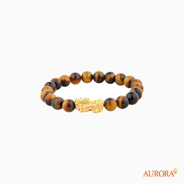AURORA สร้อยมือปี่เซียะหินมงคลสีน้ำตาล
