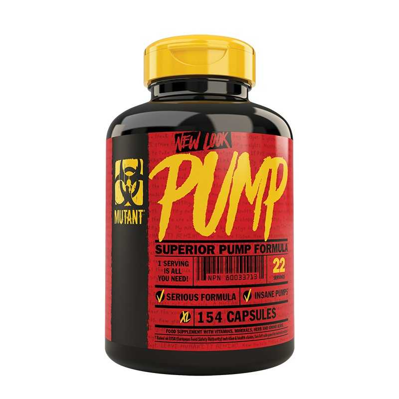 Mutant Pump 154 Capsules มูแทนท์ ปั๊ม ขนาด 154 แคปซูล ก่อนออกกำลังกาย
