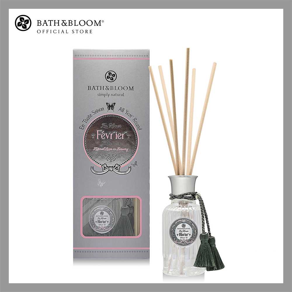 BATH & BLOOM Feb Diffuser Oil Set ชุดก้านไม้หอมปรับอากาศ กลิ่นดอกกุหลาบหลายสายพันธุ์