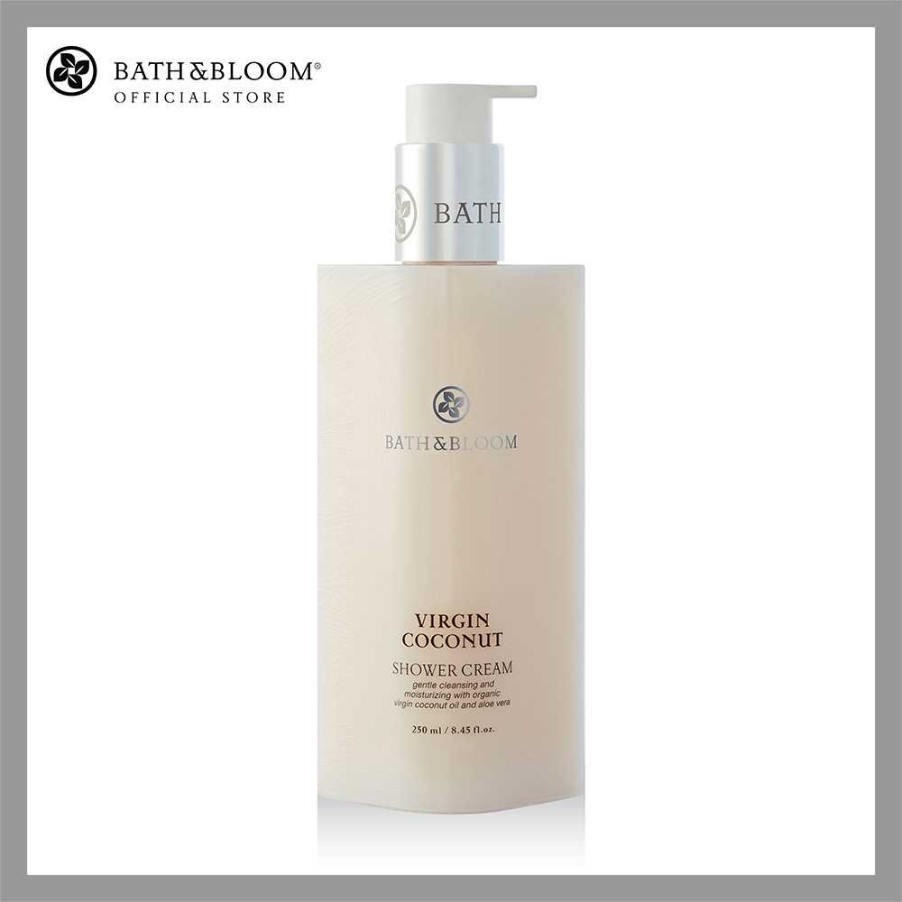BATH & BLOOM Virgin Coconut Shower Cream ครีมอาบน้ำ กลิ่นมะพร้าว สำหรับผิวแห้ง ให้ผิวนุ่มชุ่มชื้น