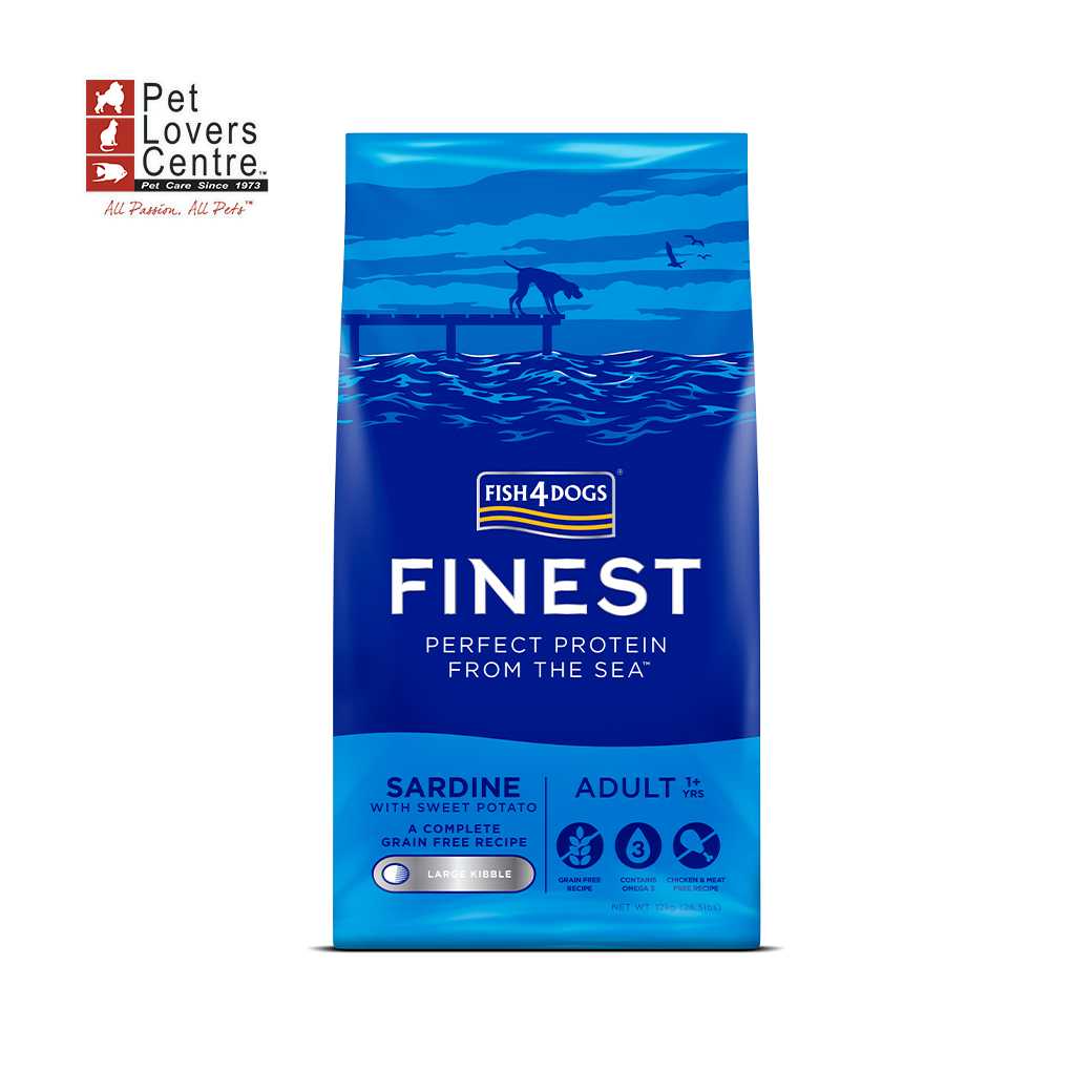 Fish 4 Dogs อาหารสุนัขขนาด 12 กิโลกรัม Sardine เม็ดใหญ่