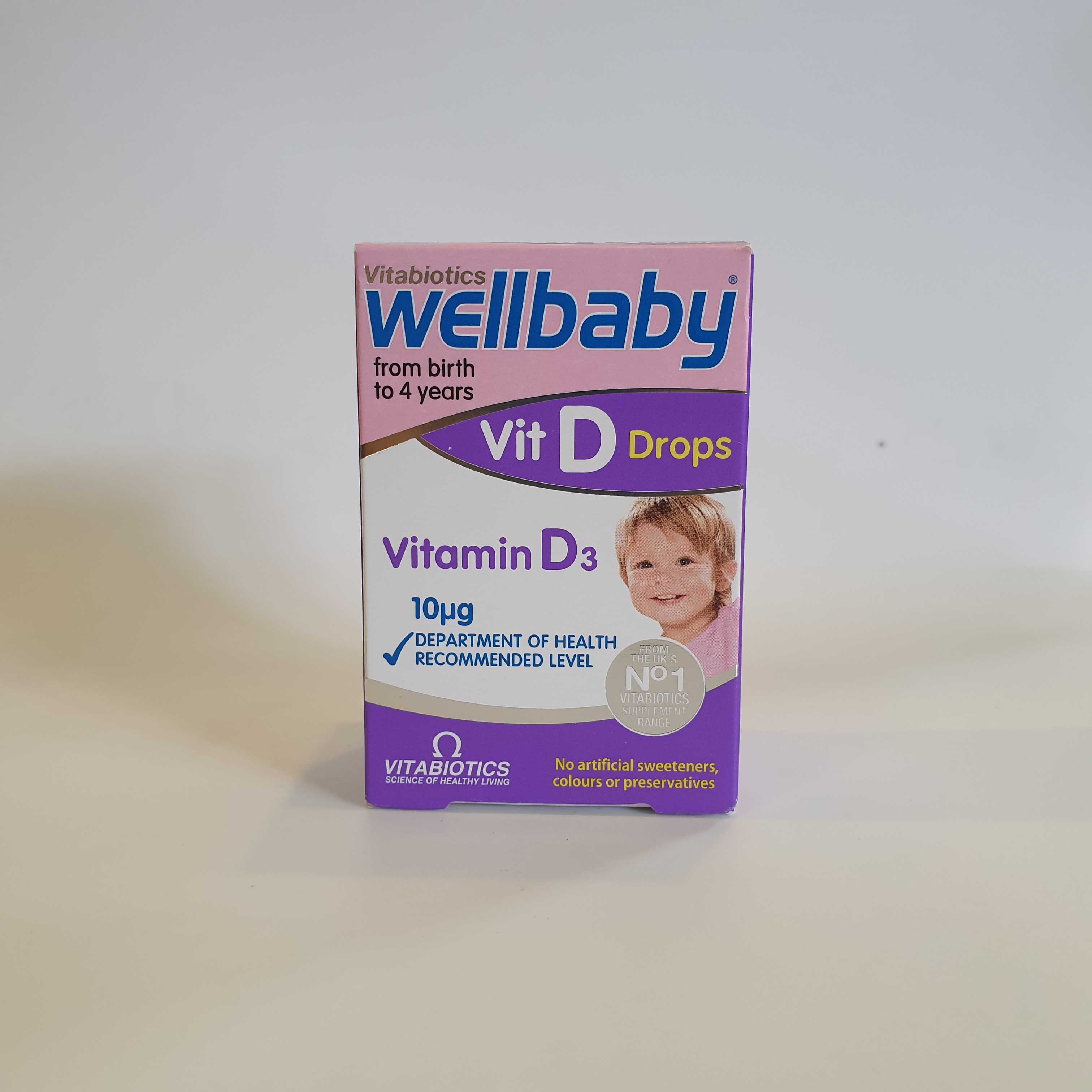 วิตามินดี  สร้างภูมิคุ้มกัน  Wellbaby Vit D3  Drops , 30 ml , นำเข้าอังกฤษ