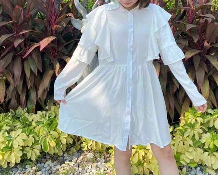 เดรสเสื้อเชิ้ตสีขาว