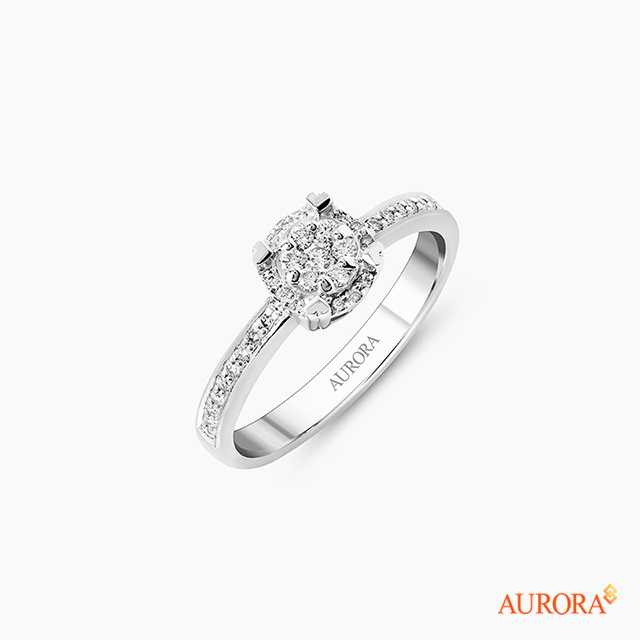 AURORA แหวนเพชรล้อม Heart Lock Collection  (YG/WG)
