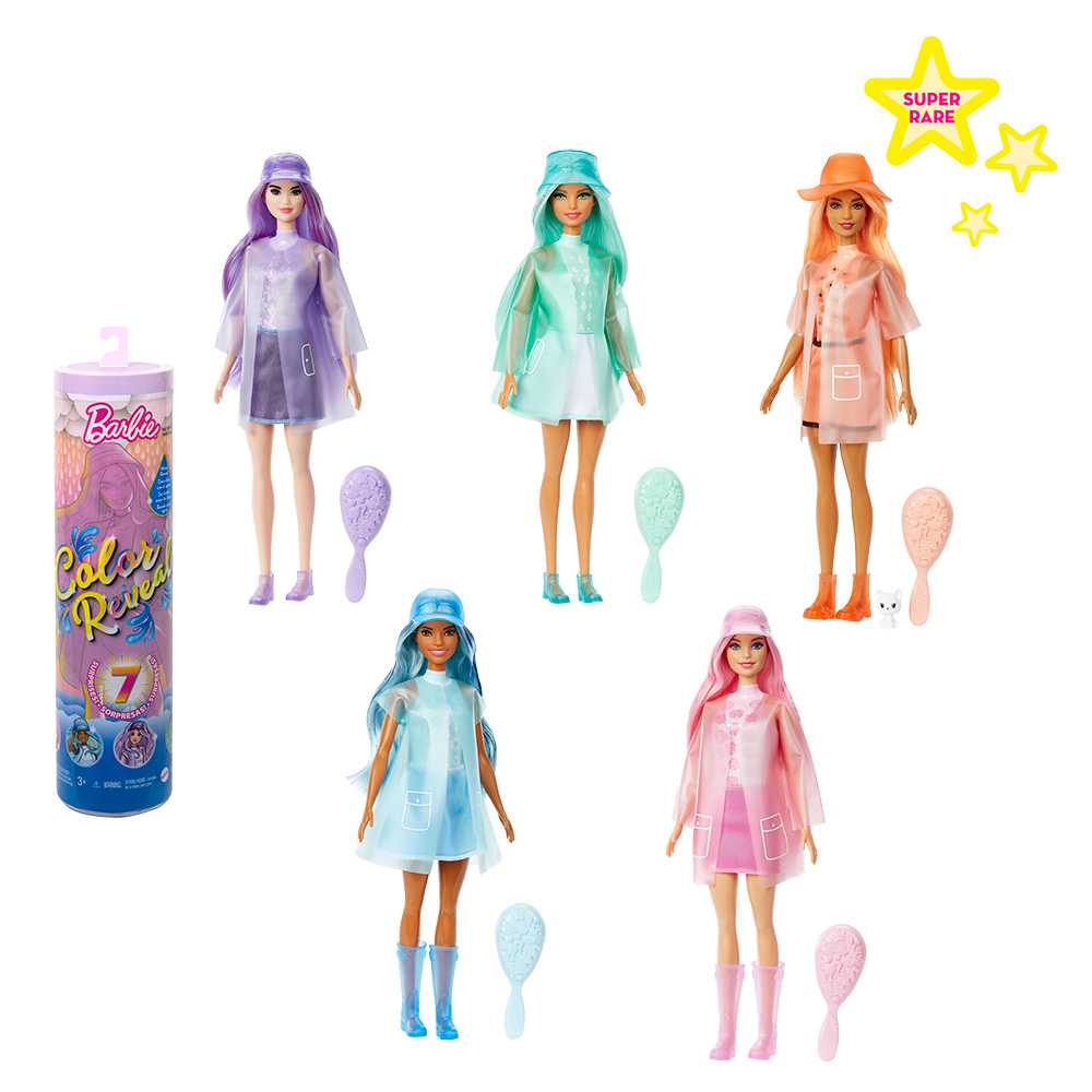 Barbie Color Reveal Doll with 7 Unboxing Surprises, Sunshine & Sprinkles Series (HCC57)