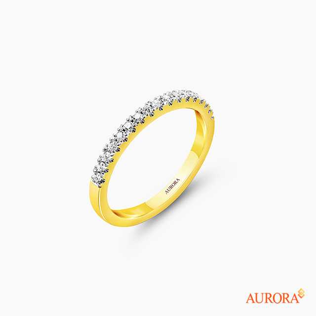 AURORA แหวนเพชรแถว Diamond Line Collection  (Yellow Gold)