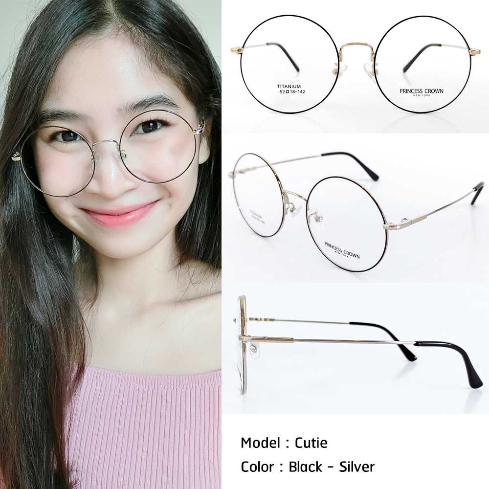 กรอบแว่น Deluxe Titanium รุ่น Cutie สี Black - Silver