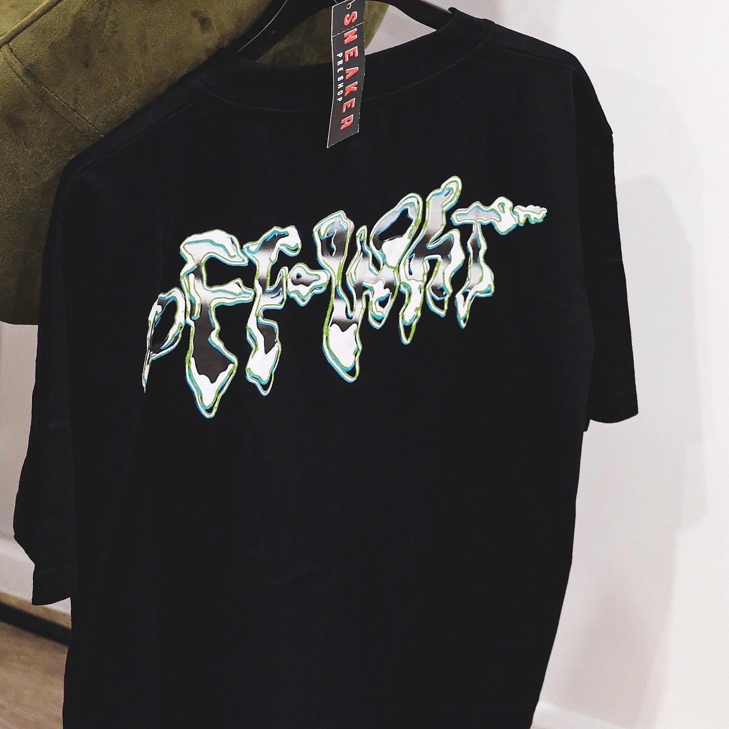 Off-White Grey 90’s Liquid Slim Tee Black