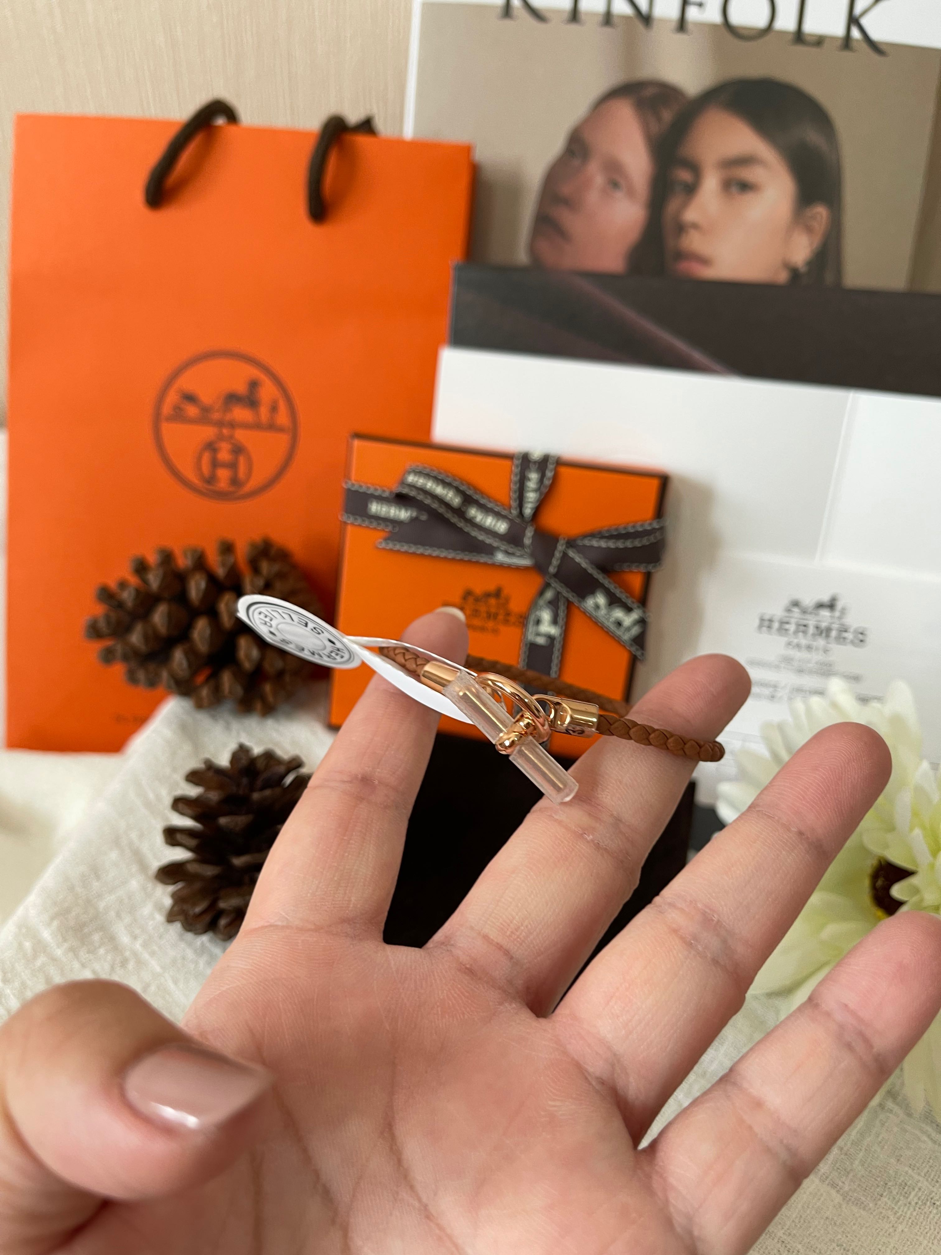 กำไลข้อมือ New Hermes Glenan bracelet RosegoldHW in Gold fullset recTH