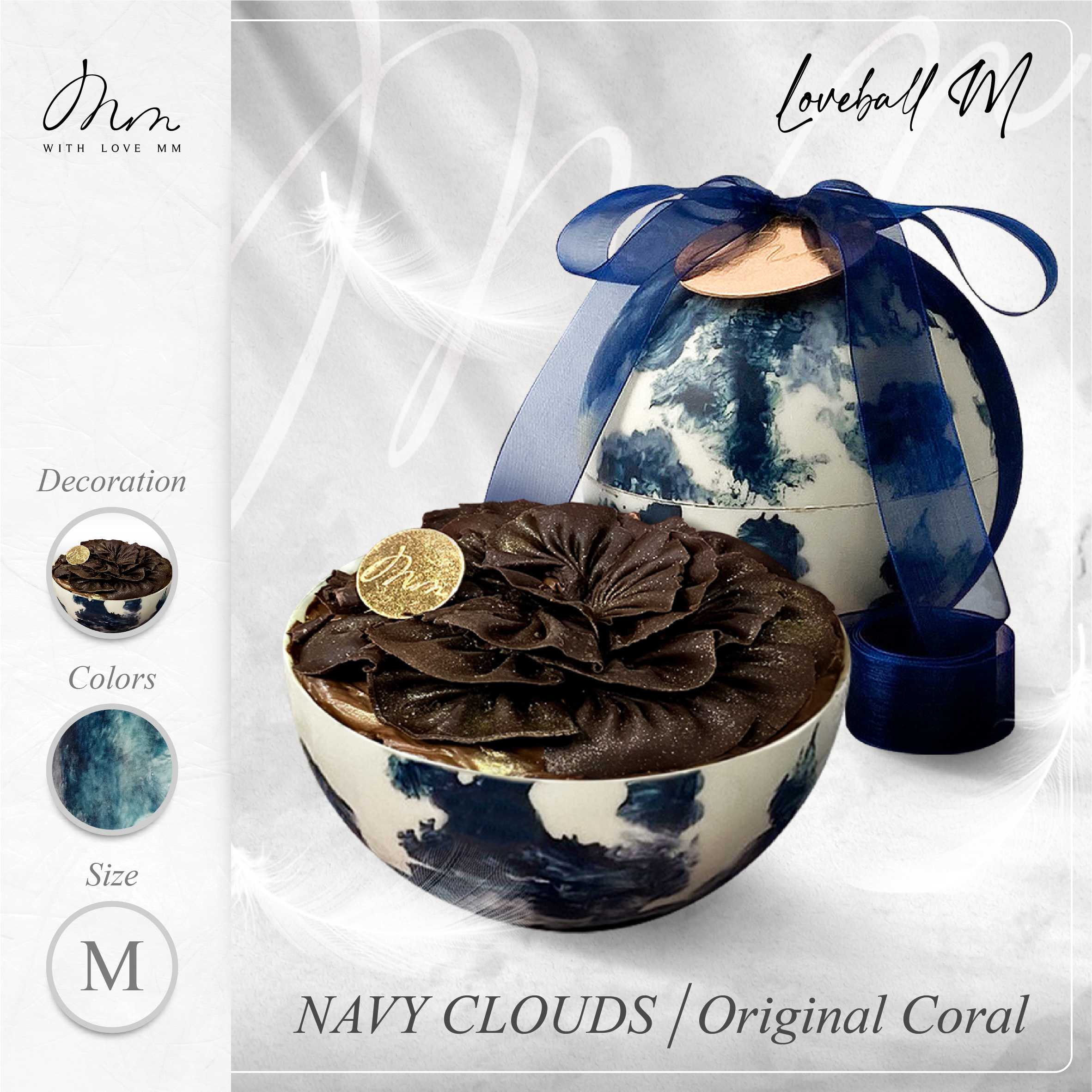 NAVY CLOUDS - Loveball M - Original Coral