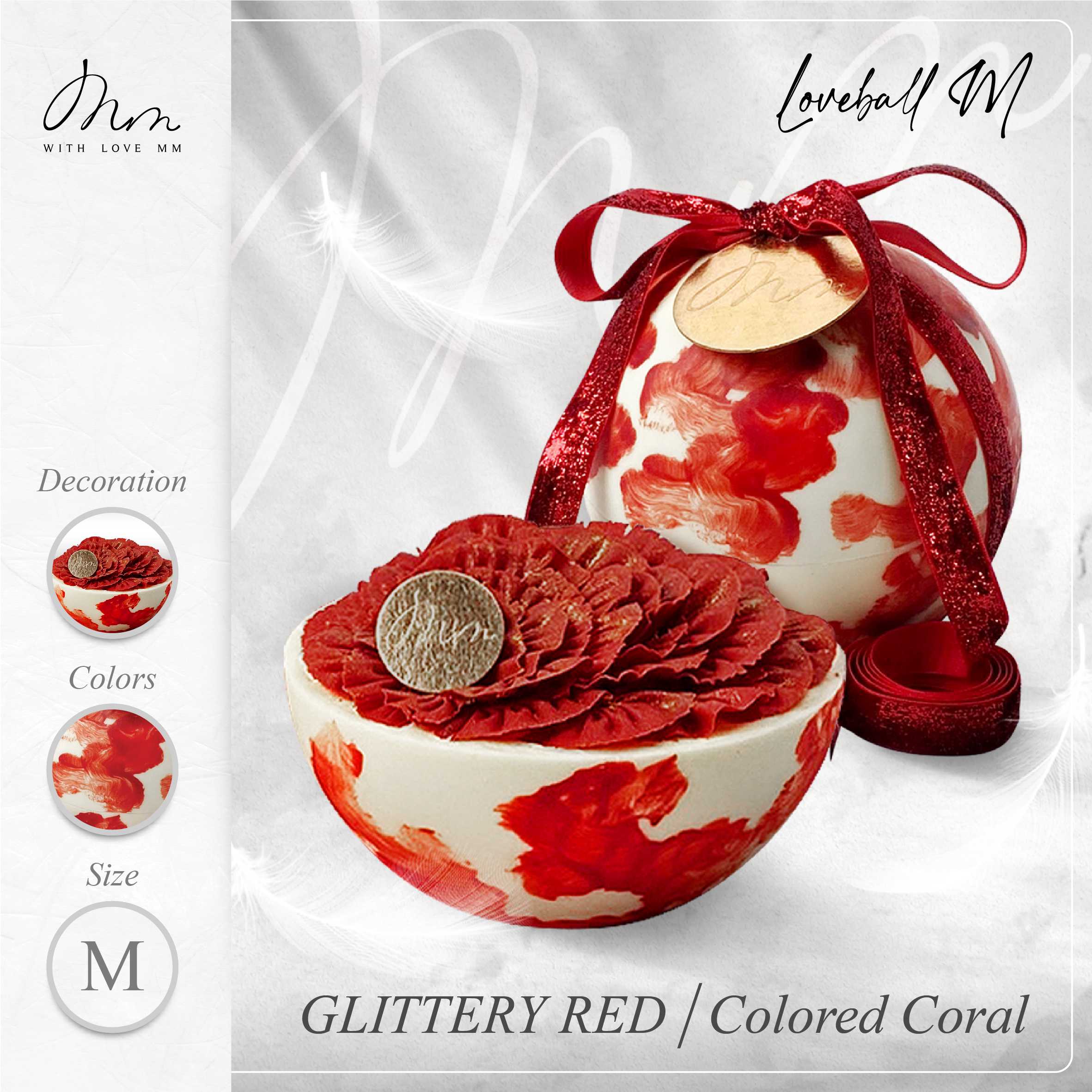 GLITTERY RED - Loveball M - Colored Coral
