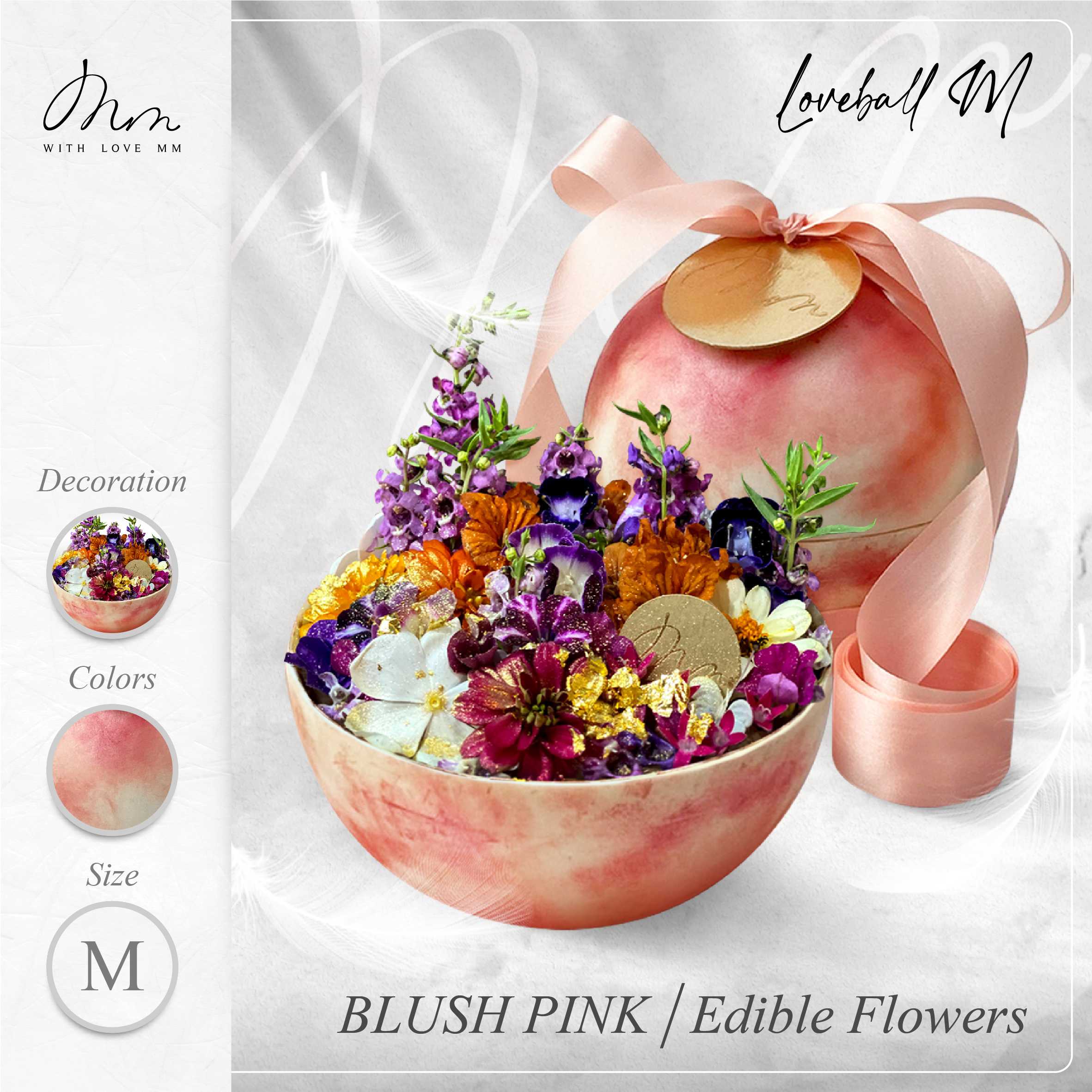 BLUSH PINK - Loveball M - Edible Flowers (best seller)