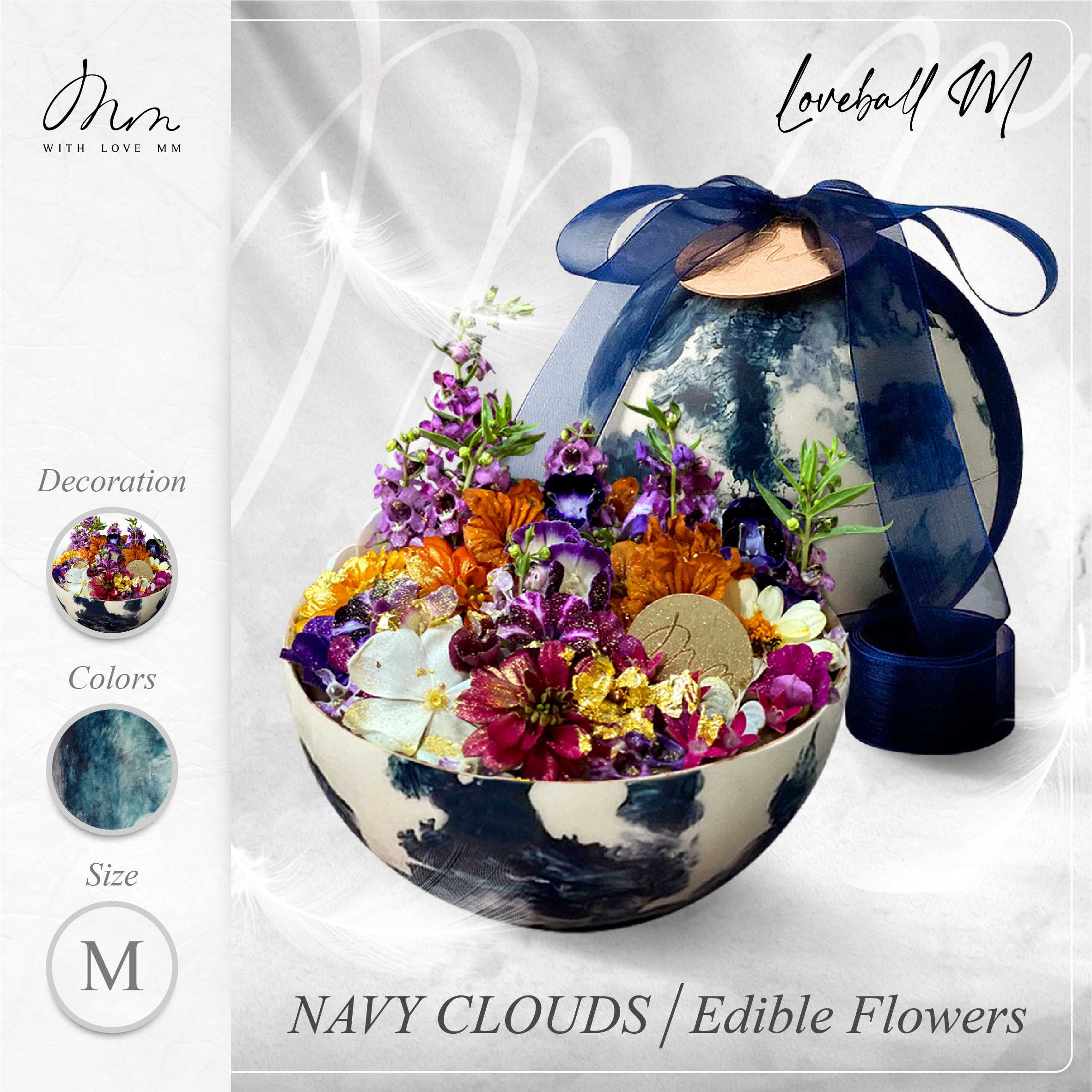 NAVY CLOUDS - Loveball M - Edible Flower