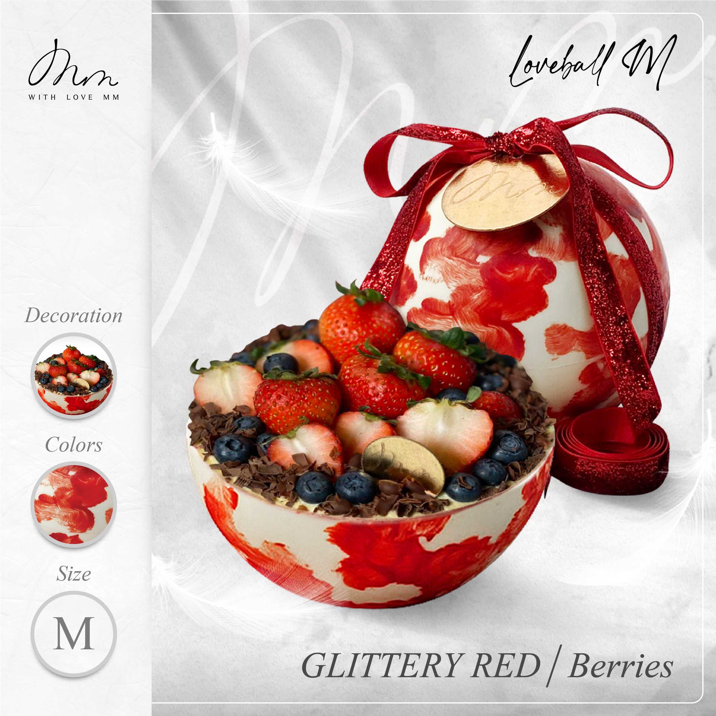 GLITTERY RED - Loveball M - Berries