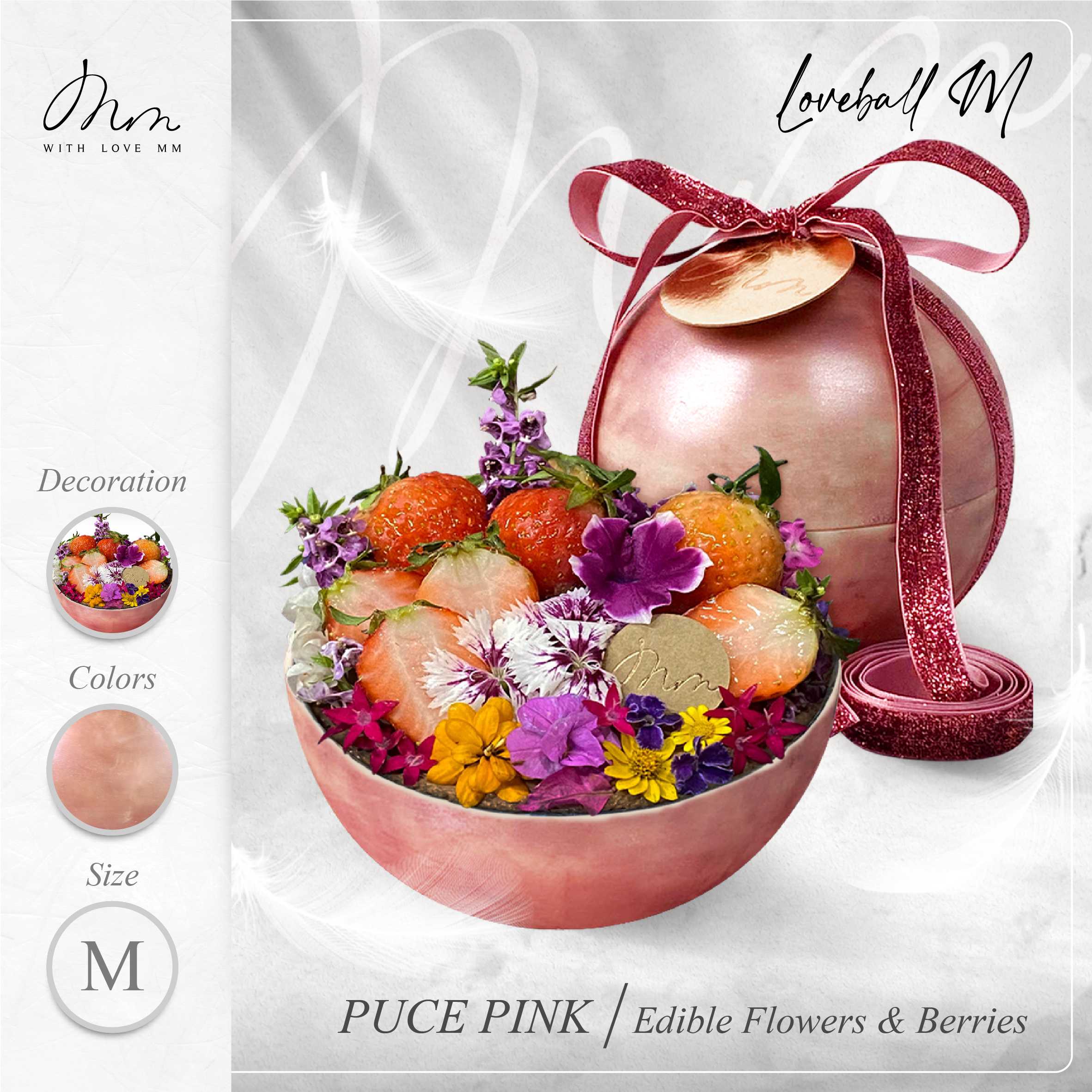 PUCE PINK - Loveball M - Edible Flowers & Berries
