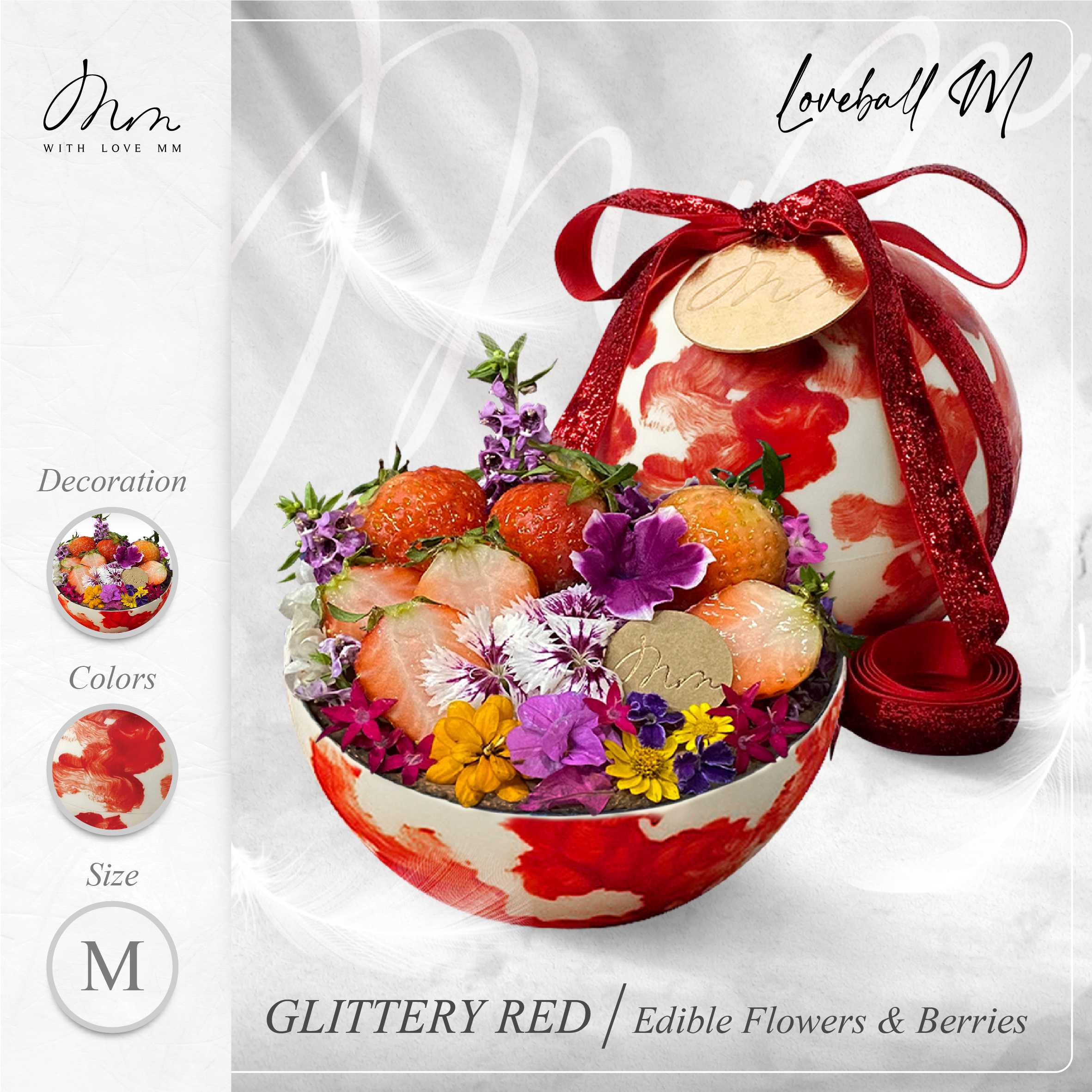 GLITTERY RED - Loveball M - Edible Flowers & Berries