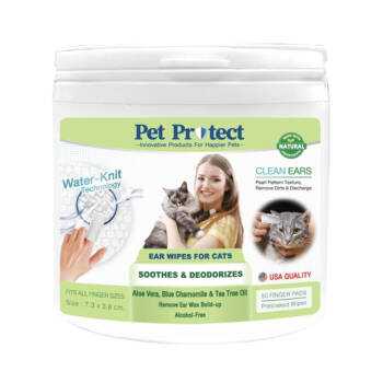 Pet protect ear wipes แผ่นเปียกสวมนิ้วสำหรับเช็ดหูสัตว์เลี้ยง แมว บรรจุ 50 แผ่น