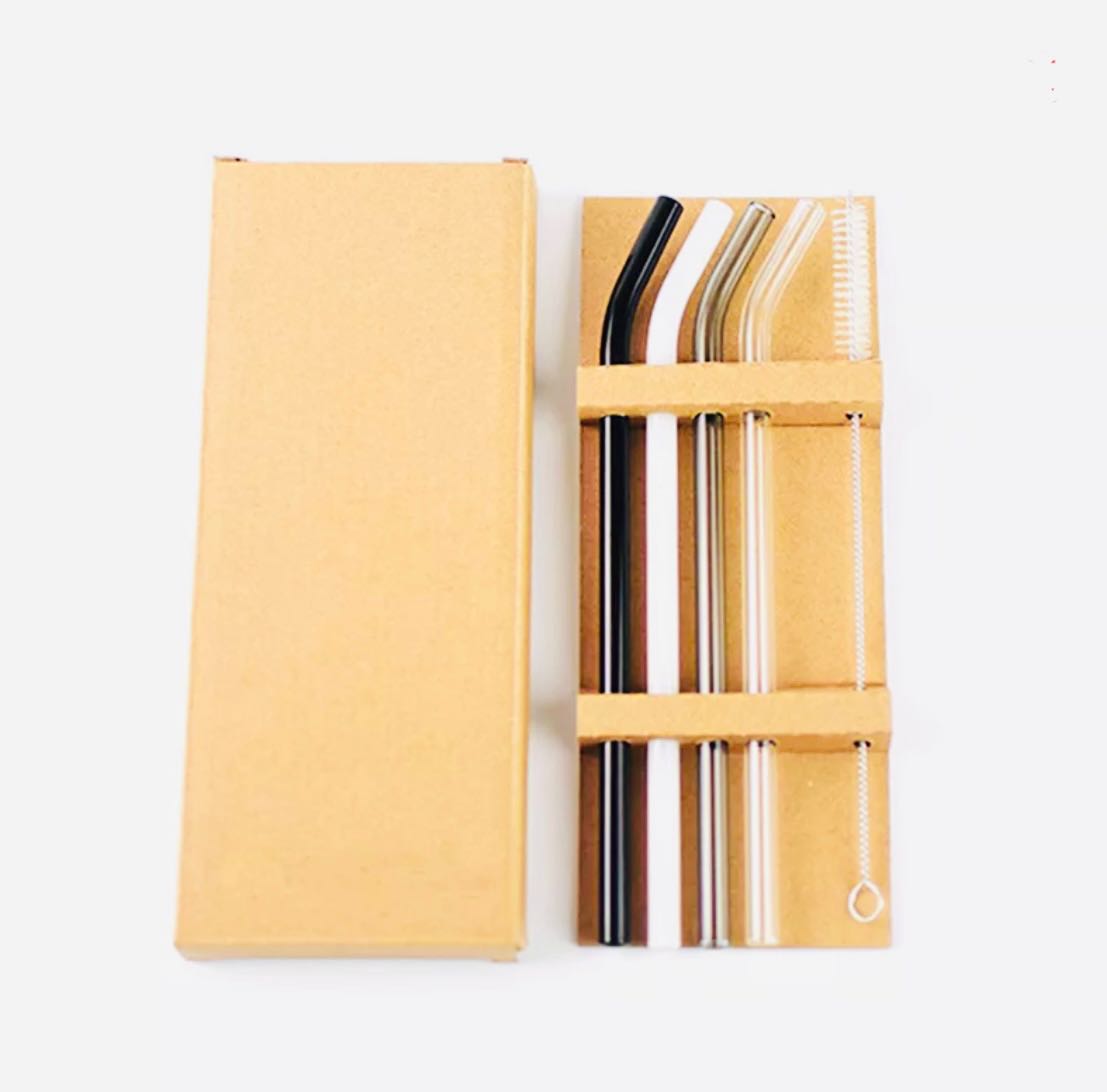 𝐆𝐥𝐚𝐬𝐬 𝐒𝐭𝐫𝐚𝐰 𝐒𝐞𝐭 🥤เซตหลอดแก้ว 4 ชิ้นสุดคุ้ม แถมแปรง