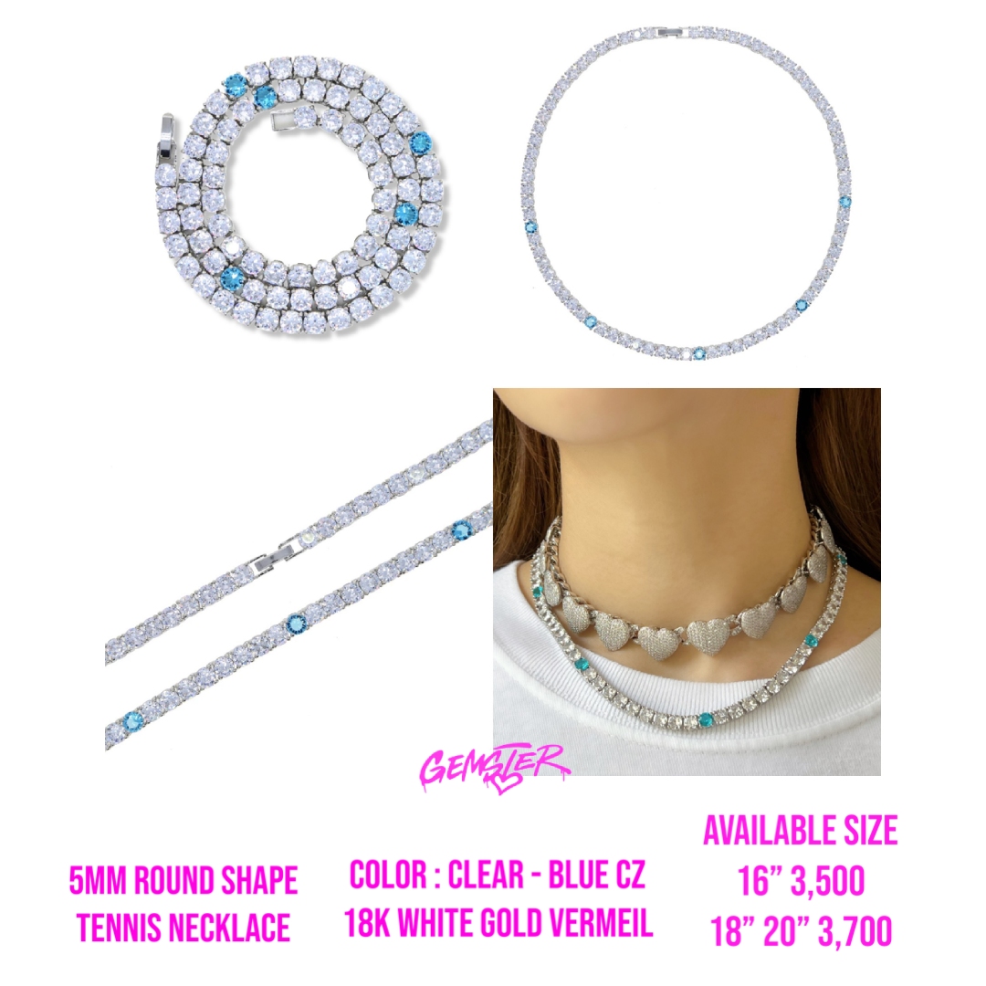 [พร้อมส่ง] 5mm Round Shape Tennis Necklace