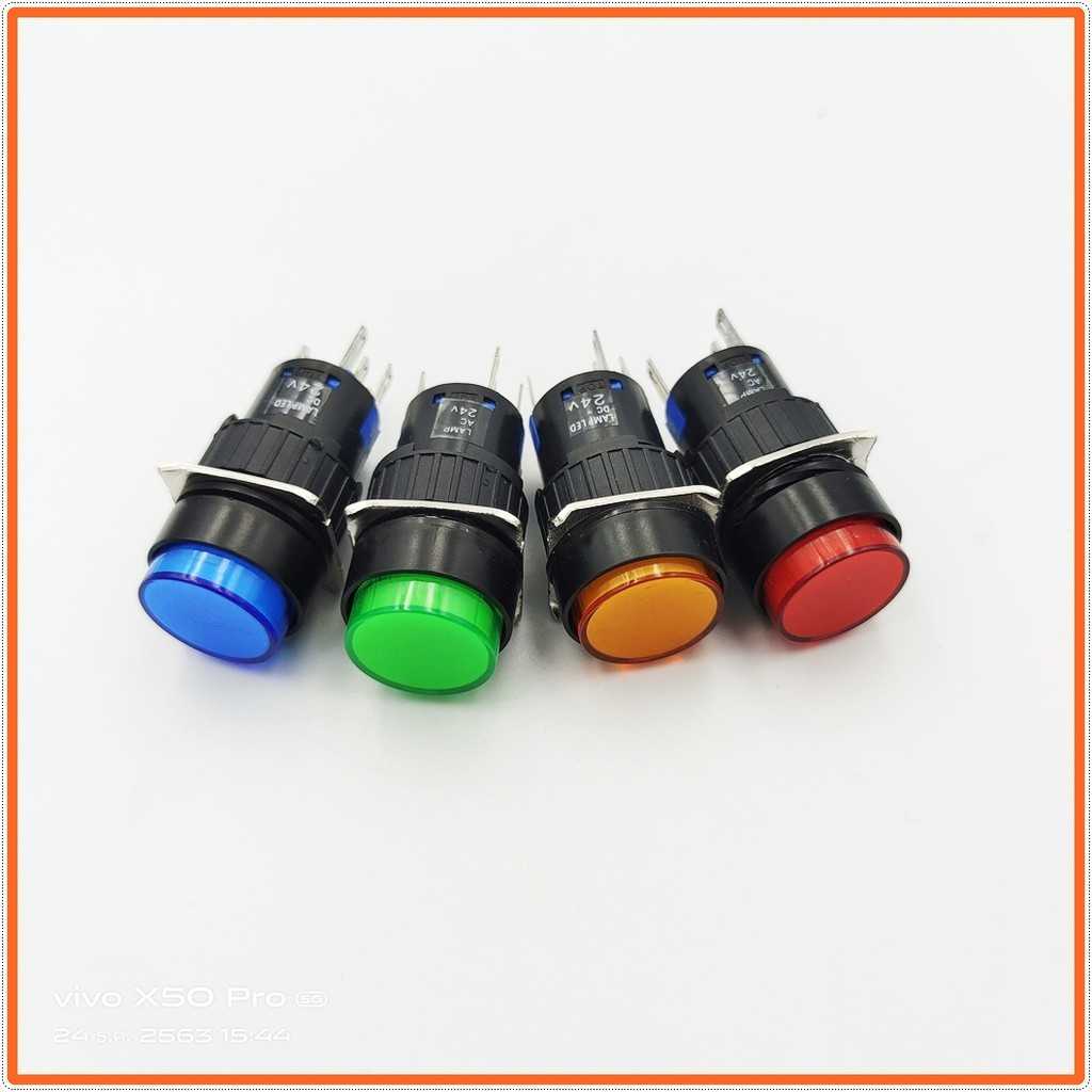MODEL:LA16Y-11DZ PUSH BUTTON SWITCH 16MM. สวิตซ์ปุ่มกดมีแลมป์กลมล็อค 16มิล กดติด กดดับ