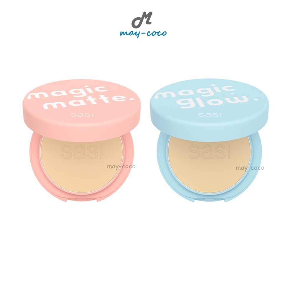 แป้ง Sasi Magic Matte & Glow Foundation Powder แป้งศศิ แป้งพัฟ แป้งรองพื้น คุมมัน ผิวแมท ผิวโกลว์