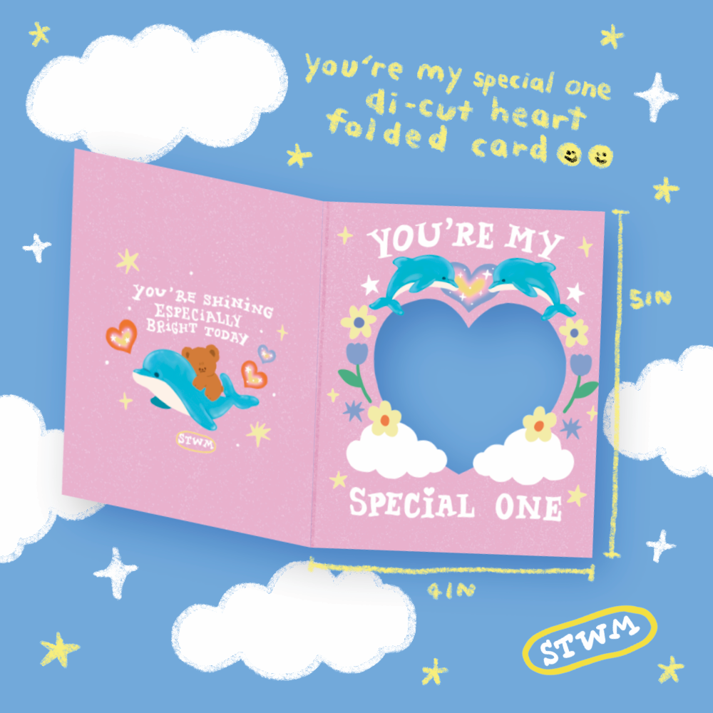 You're my special one dicut folded postcard