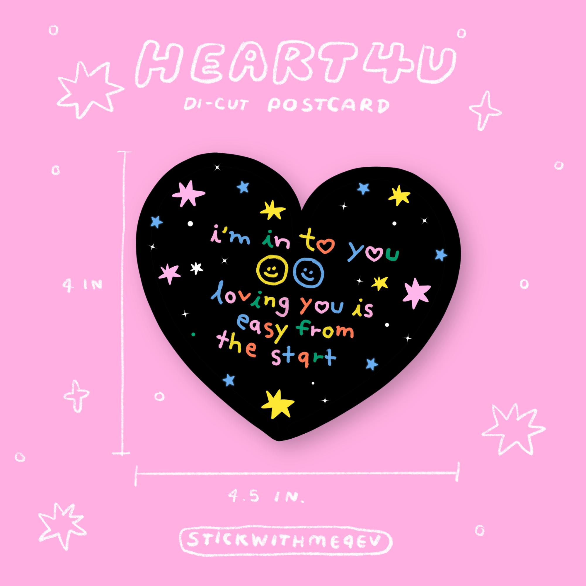 Heart4u dicut heart postcard