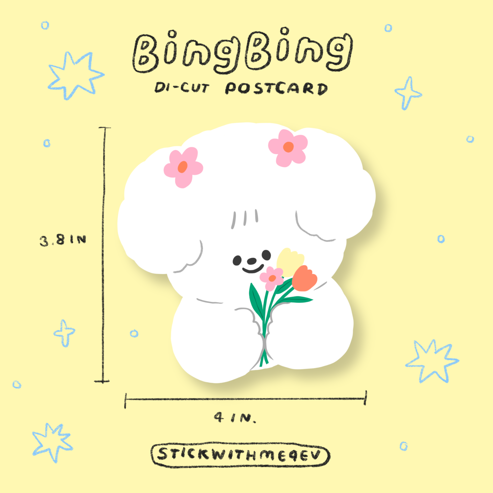 Bingbing flower dicut postcard