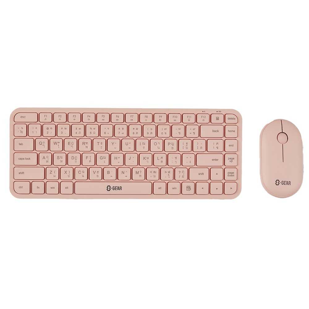 SGEAR KEYBOARD MK-M411 COMBO WIRELESS SUPER THIN ประกันศูนย์ 2 ปี (PINK)