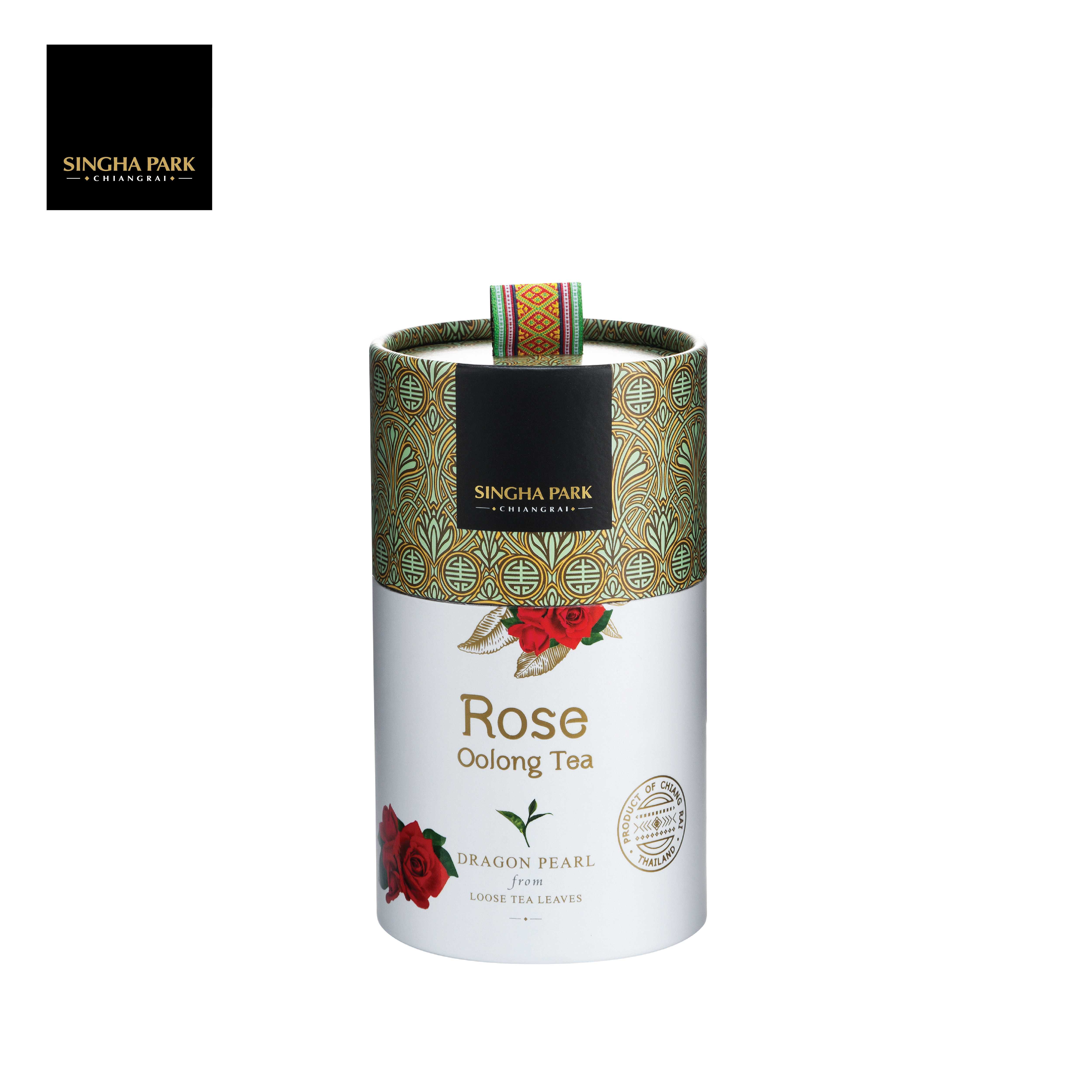 ชาอู่หลงแบบเม็ดผสมกลีบกุหลาบ สิงห์ปาร์คเชียงราย Rose Oolong Tea Singha Park Chiangrai 100 g