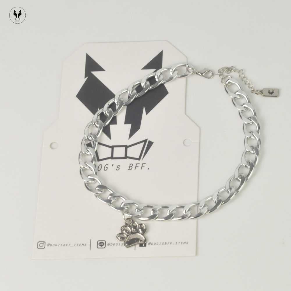 สร้อยคอสุนัข สร้อยคอแมวติดจี้อุ้งเท้าสีเงิน รุ่น SIL-T-PAW