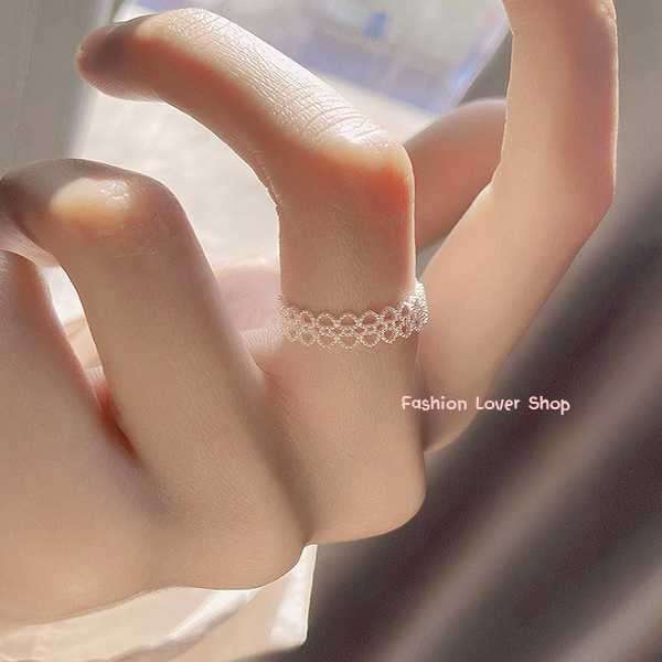 แหวนเงินแท้ แหวนมินิมอล Minimal แหวนเงินสำหรับผู้หญิง เงินแท้925 แหวนเงิน ปรับขนาดได้