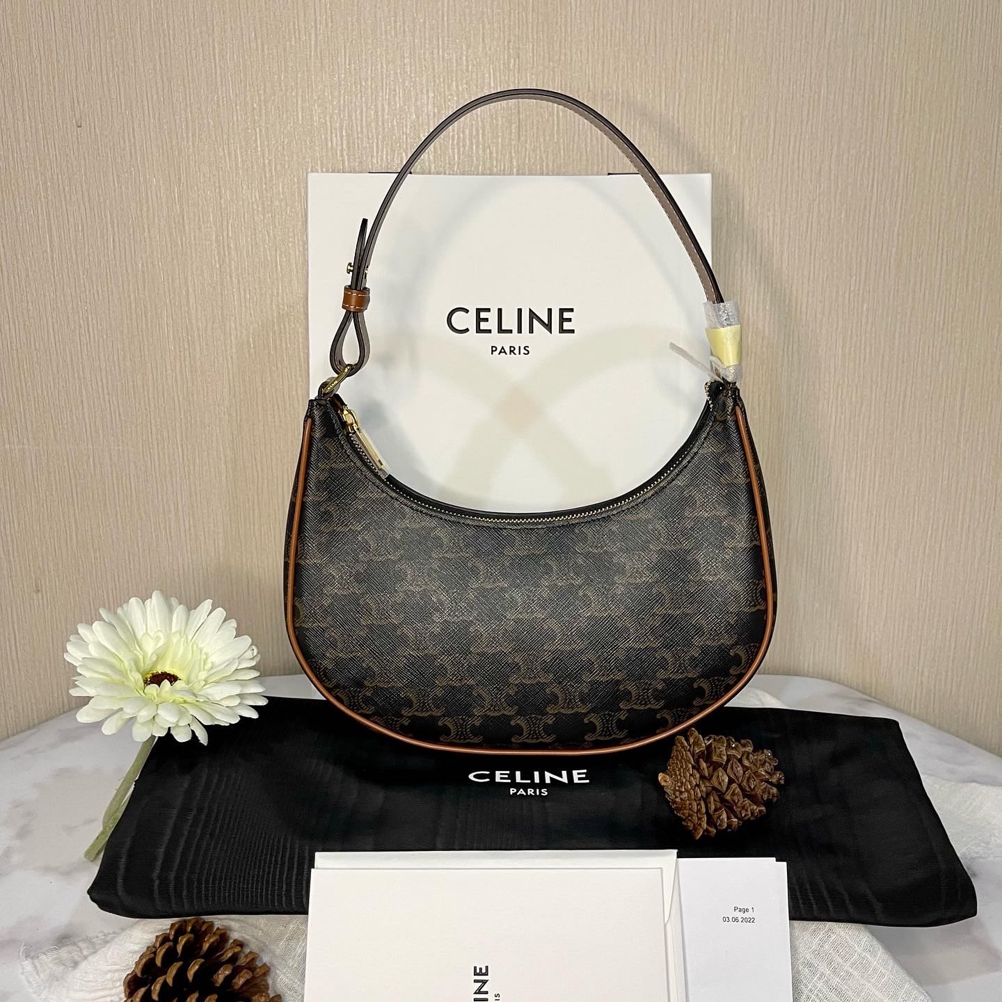 กระเป๋า ของใหม่ Celine Ava medium in tan 06/22 fullset recEU